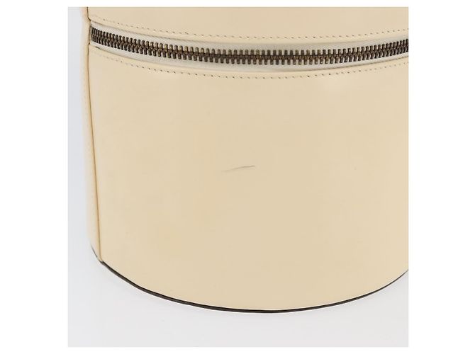 Céline Bolsa de mão Vanity em couro marfim e ouro Auth AMZ074A Dourado Cru - vista 5