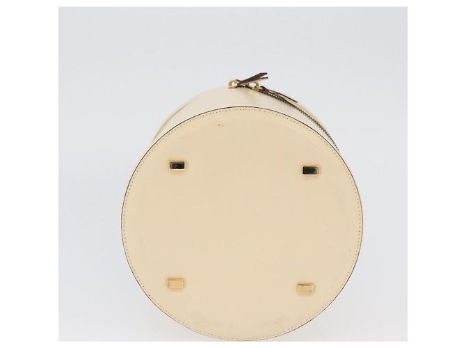Céline Bolsa de mão Vanity em couro marfim e ouro Auth AMZ074A Dourado Cru - vista 6