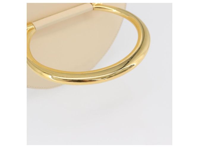 Céline Bolsa de mão Vanity em couro marfim e ouro Auth AMZ074A Dourado Cru - vista 8