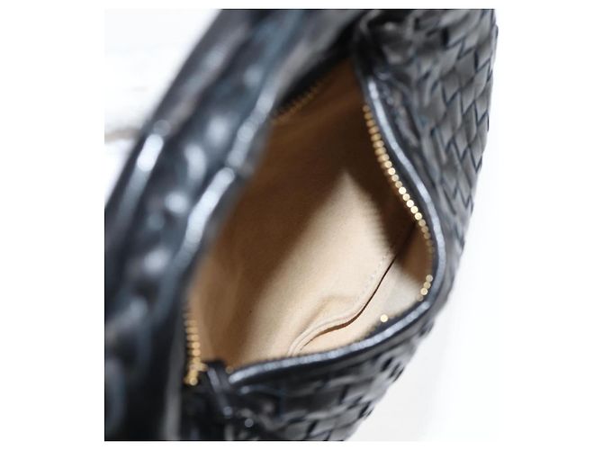 Bottega Veneta BORSA MINI HOBO IN PELLE INTRECCIATO NERA ORO AUTH am8217M Nero D'oro - vista 10
