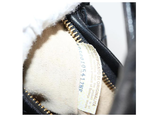 Bottega Veneta BORSA MINI HOBO IN PELLE INTRECCIATO NERA ORO AUTH am8217M Nero D'oro - vista 11