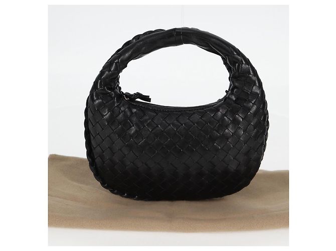 Bottega Veneta BORSA MINI HOBO IN PELLE INTRECCIATO NERA ORO AUTH am8217M Nero D'oro - vista 12