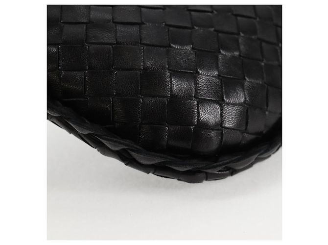 Bottega Veneta BORSA MINI HOBO IN PELLE INTRECCIATO NERA ORO AUTH am8217M Nero D'oro - vista 15