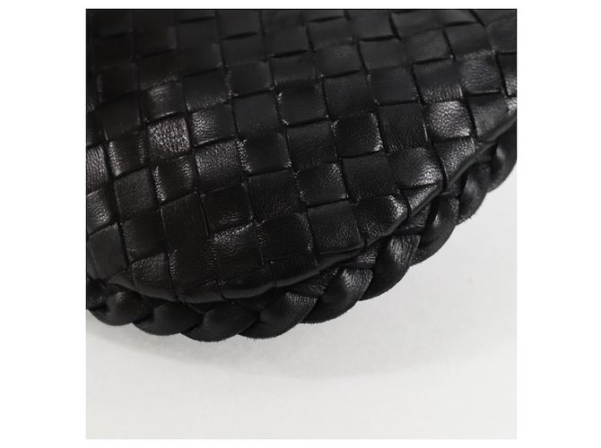 Bottega Veneta BORSA MINI HOBO IN PELLE INTRECCIATO NERA ORO AUTH am8217M Nero D'oro - vista 16