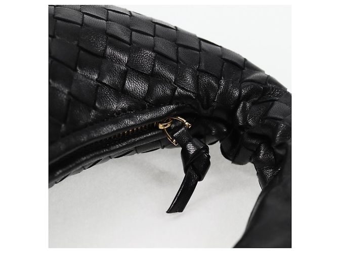 Bottega Veneta BORSA MINI HOBO IN PELLE INTRECCIATO NERA ORO AUTH am8217M Nero D'oro - vista 17