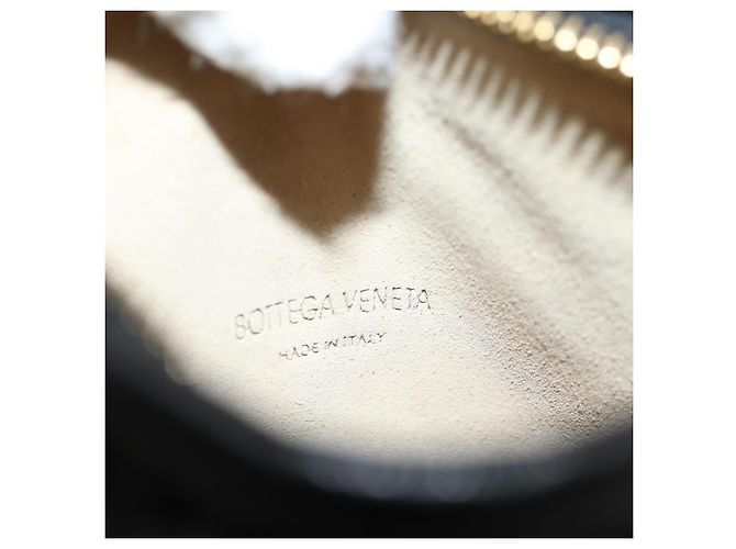 Bottega Veneta BORSA MINI HOBO IN PELLE INTRECCIATO NERA ORO AUTH am8217M Nero D'oro - vista 18