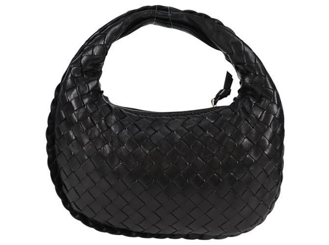 Bottega Veneta BORSA MINI HOBO IN PELLE INTRECCIATO NERA ORO AUTH am8217M Nero D'oro - vista 2