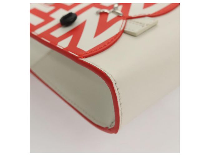 FENDI Bunny Mark Jacobs Collaboration Tasche Leder Weiß Rot Silber Auth BD1711M - Ansicht 14