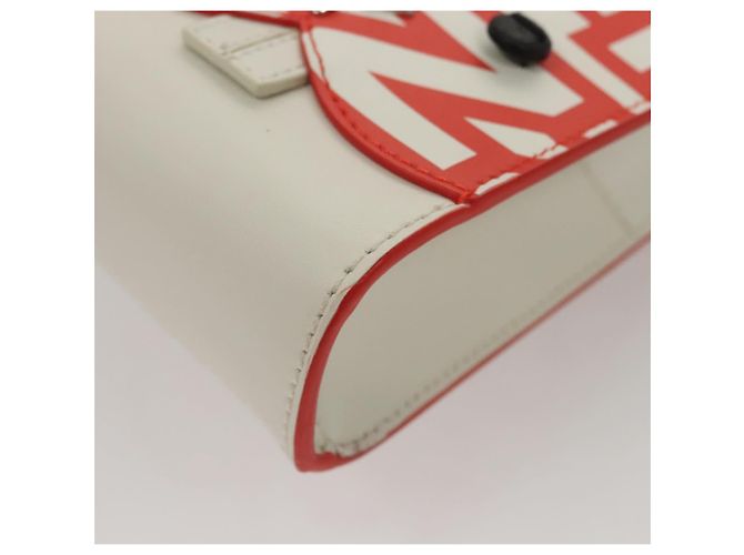 FENDI Bunny Mark Jacobs Collaboration Tasche Leder Weiß Rot Silber Auth BD1711M - Ansicht 15
