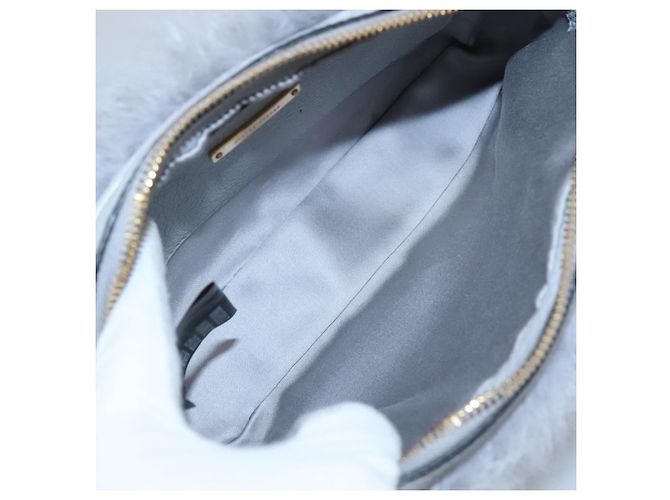 Borsa a Spalla Miu Miu in Pelle Grigia Auth BD1196V Marrone - vista 10