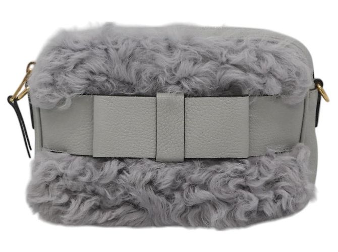 Borsa a Spalla Miu Miu in Pelle Grigia Auth BD1196V Marrone - vista 13