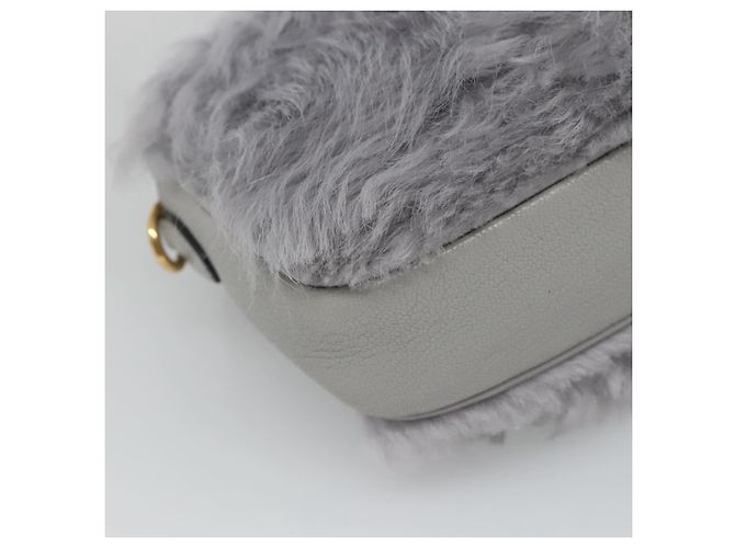 Borsa a Spalla Miu Miu in Pelle Grigia Auth BD1196V Marrone - vista 16