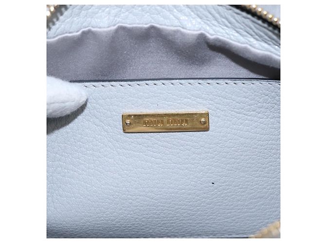Borsa a Spalla Miu Miu in Pelle Grigia Auth BD1196V Marrone - vista 17