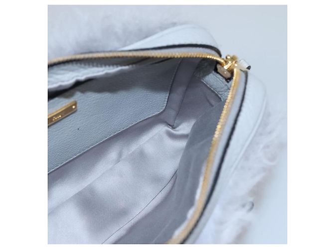 Borsa a Spalla Miu Miu in Pelle Grigia Auth BD1196V Marrone - vista 18