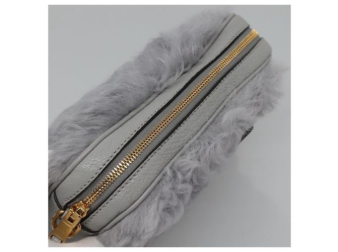 Borsa a Spalla Miu Miu in Pelle Grigia Auth BD1196V Marrone - vista 5