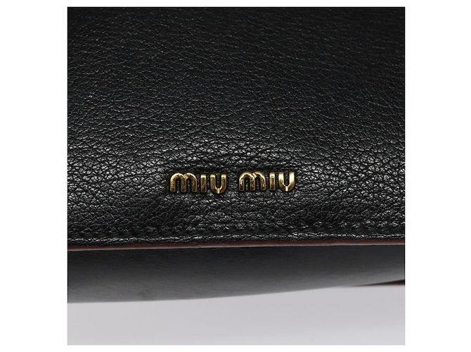 Borsa a Spalla Miu Miu in Pelle Nera e Oro Auth MX101V Nero D'oro - vista 19
