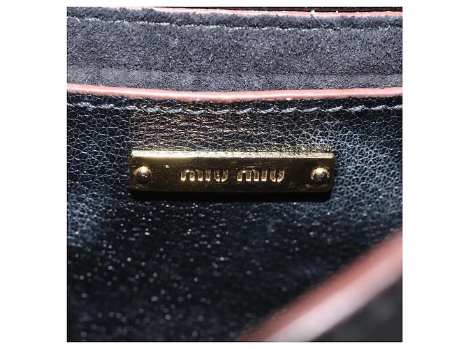 Borsa a Spalla Miu Miu in Pelle Nera e Oro Auth MX101V Nero D'oro - vista 22