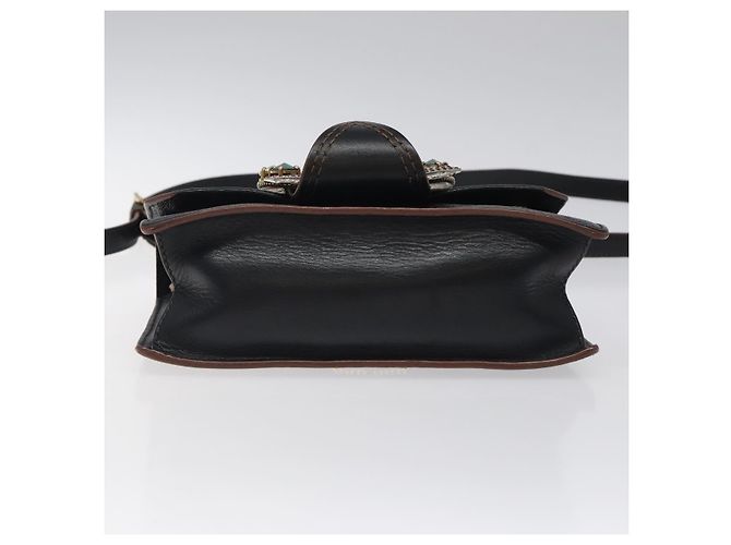 Borsa a Spalla Miu Miu in Pelle Nera e Oro Auth MX101V Nero D'oro - vista 5