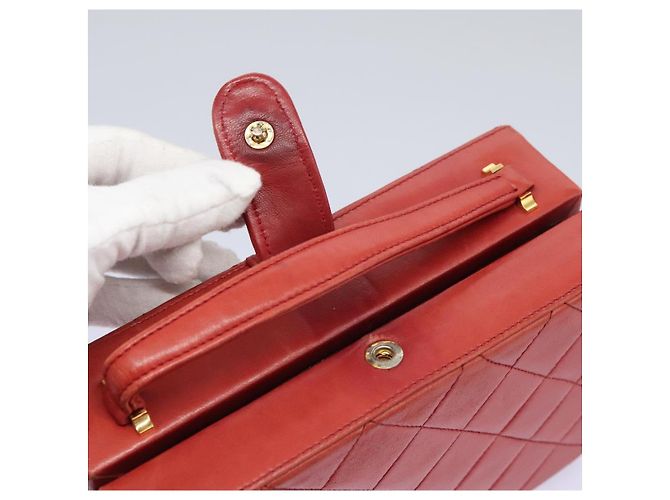 CHANEL Borsa Matelassé in Pelle di Agnello 2way Rossa CC Auth 115600V Rosso - vista 20