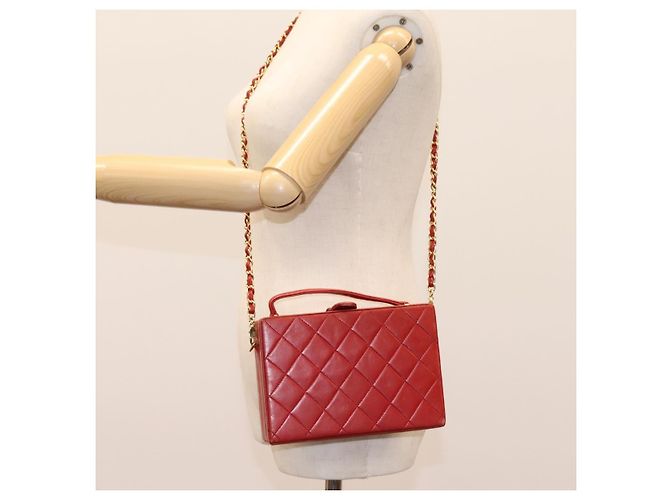 CHANEL Borsa Matelassé in Pelle di Agnello 2way Rossa CC Auth 115600V Rosso - vista 36