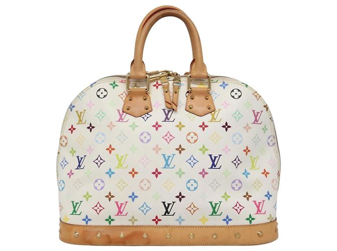 LOUIS VUITTON Handtasche Alma GM Monogram Multicolor Weiß M40441 LV Auth 105944V - Ansicht 2