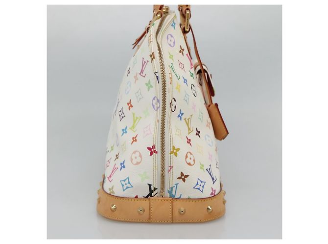 LOUIS VUITTON Handtasche Alma GM Monogram Multicolor Weiß M40441 LV Auth 105944V - Ansicht 3