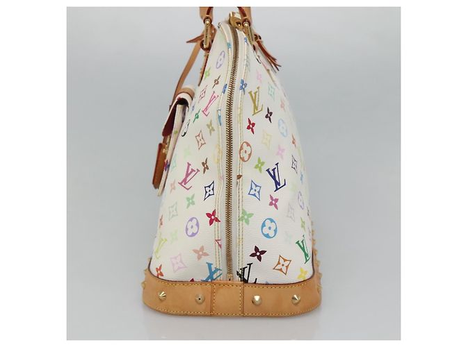 LOUIS VUITTON Handtasche Alma GM Monogram Multicolor Weiß M40441 LV Auth 105944V - Ansicht 4