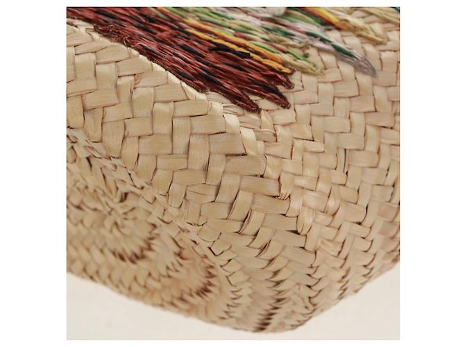 Céline Borsa Cesta CELINE Borsa a Mano Raffia Beige Auth 159620V - vista 15