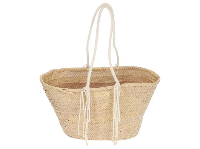 Céline Borsa Cesta CELINE Borsa a Mano Raffia Beige Auth 159620V - vista 2