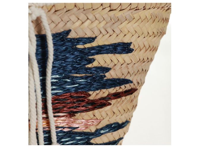 Céline Borsa Cesta CELINE Borsa a Mano Raffia Beige Auth 159620V - vista 23