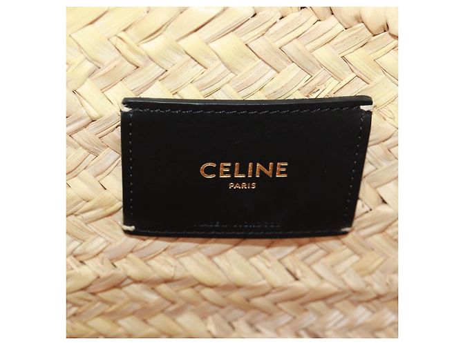 Céline Borsa Cesta CELINE Borsa a Mano Raffia Beige Auth 159620V - vista 24