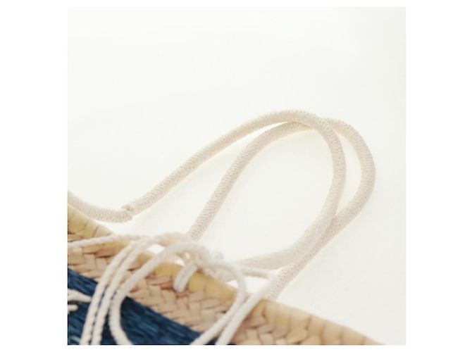 Céline Borsa Cesta CELINE Borsa a Mano Raffia Beige Auth 159620V - vista 9