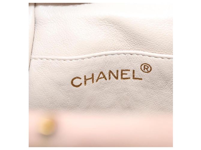 CHANEL Borsa Matelassé in Suede Rosa Oro CC Auth 154898A D'oro - vista 17