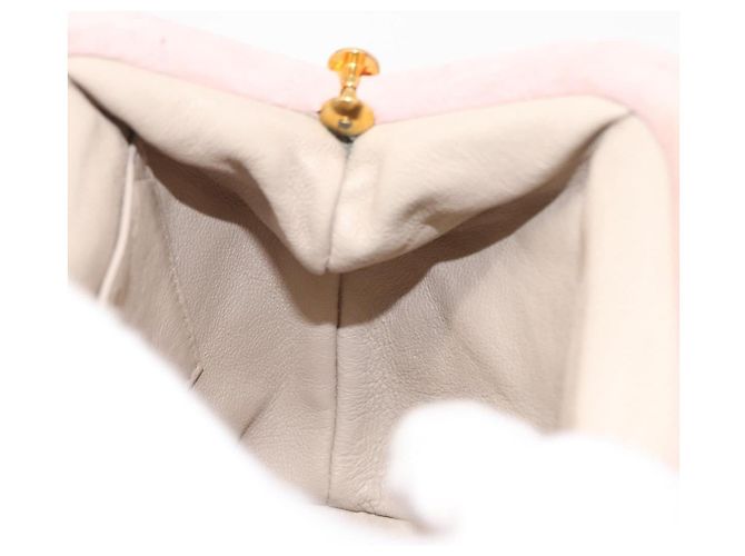 CHANEL Borsa Matelassé in Suede Rosa Oro CC Auth 154898A D'oro - vista 18