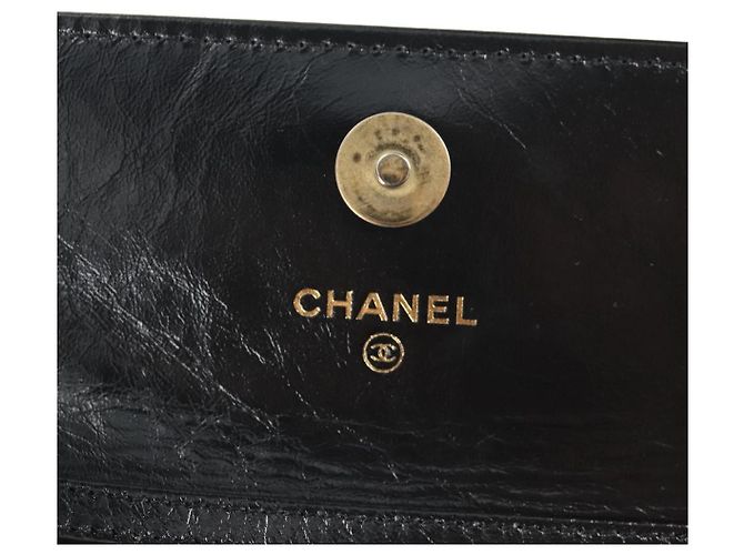 CHANEL Mini Borsa a Spalla Matelassé in Pelle di Vitello Nera Oro CC Auth 142563SAM Nero D'oro - vista 9