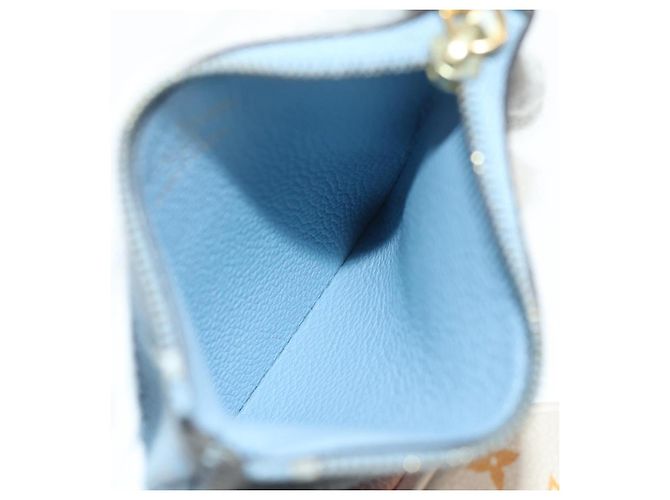LOUIS VUITTON Pochette Trio Monogram Empreinte Rosa M80407 LV Auth 144344SAM Blu - vista 10