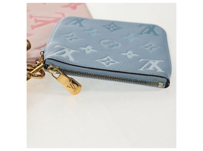 LOUIS VUITTON Pochette Trio Monogram Empreinte Rosa M80407 LV Auth 144344SAM Blu - vista 15