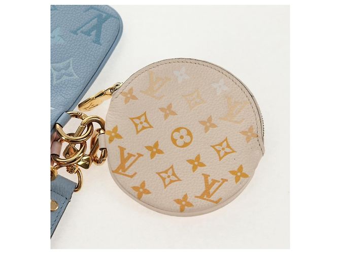 LOUIS VUITTON Pochette Trio Monogram Empreinte Rosa M80407 LV Auth 144344SAM Blu - vista 2