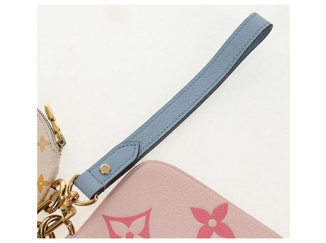 LOUIS VUITTON Pochette Trio Monogram Empreinte Rosa M80407 LV Auth 144344SAM Blu - vista 23