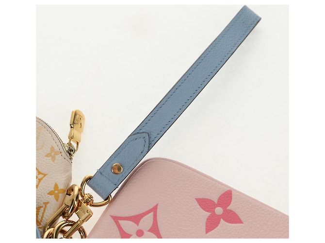 LOUIS VUITTON Pochette Trio Monogram Empreinte Rosa M80407 LV Auth 144344SAM Blu - vista 24
