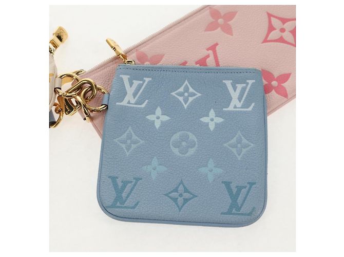 LOUIS VUITTON Pochette Trio Monogram Empreinte Rosa M80407 LV Auth 144344SAM Blu - vista 7