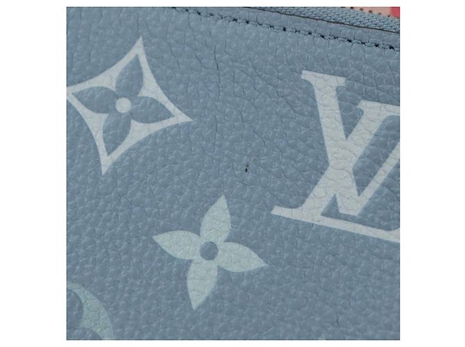 LOUIS VUITTON Pochette Trio Monogram Empreinte Rosa M80407 LV Auth 144344SAM Blu - vista 8