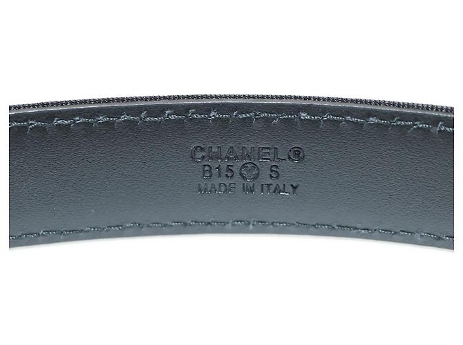 CHANEL Gürtel aus Leder 35,8"" schwarz CC Auth 144605SAM - Ansicht 11
