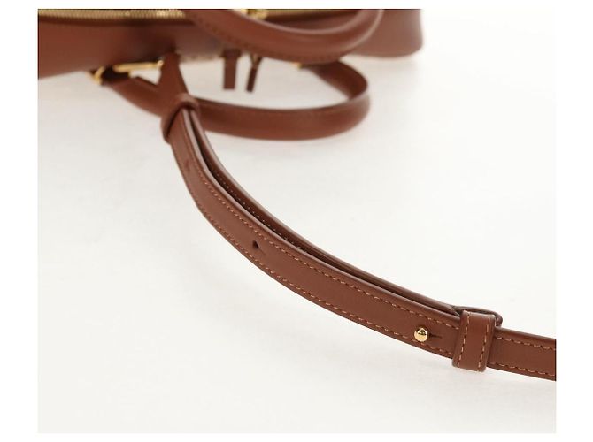 LOEWE Amazona 28 Borsa Anagramma Ripetuto Tela Pelle 2in1 Oro Marrone Auth 145249SAM D'oro - vista 10