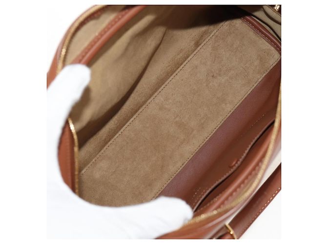 LOEWE Amazona 28 Borsa Anagramma Ripetuto Tela Pelle 2in1 Oro Marrone Auth 145249SAM D'oro - vista 11