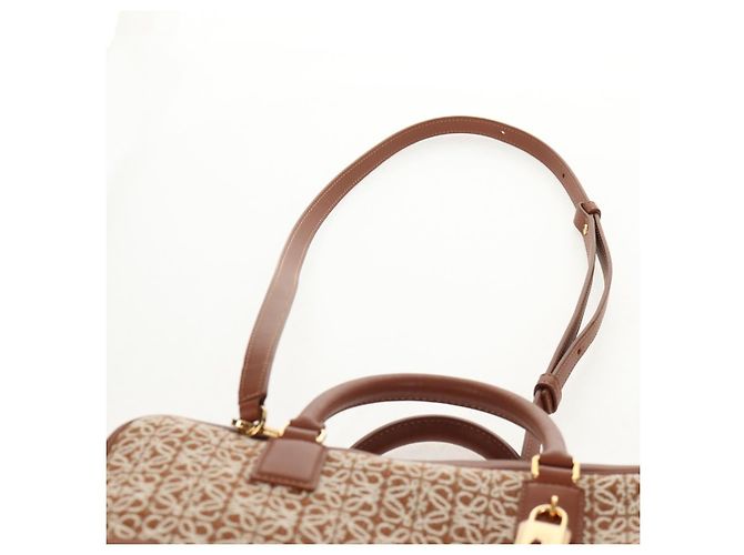 LOEWE Amazona 28 Borsa Anagramma Ripetuto Tela Pelle 2in1 Oro Marrone Auth 145249SAM D'oro - vista 15