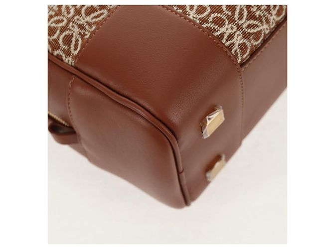 LOEWE Amazona 28 Borsa Anagramma Ripetuto Tela Pelle 2in1 Oro Marrone Auth 145249SAM D'oro - vista 16