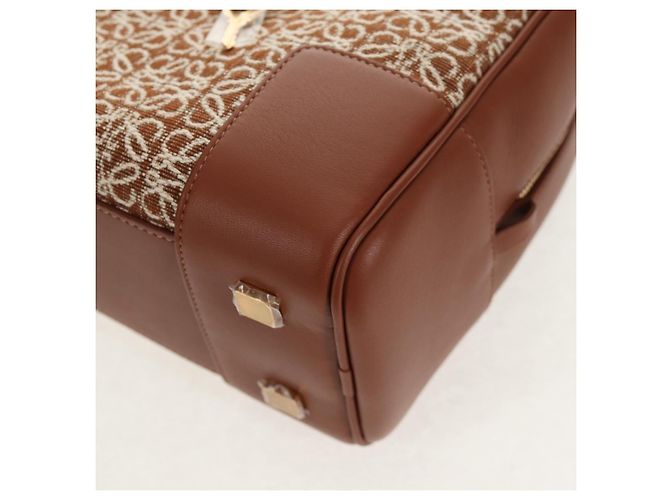 LOEWE Amazona 28 Borsa Anagramma Ripetuto Tela Pelle 2in1 Oro Marrone Auth 145249SAM D'oro - vista 17