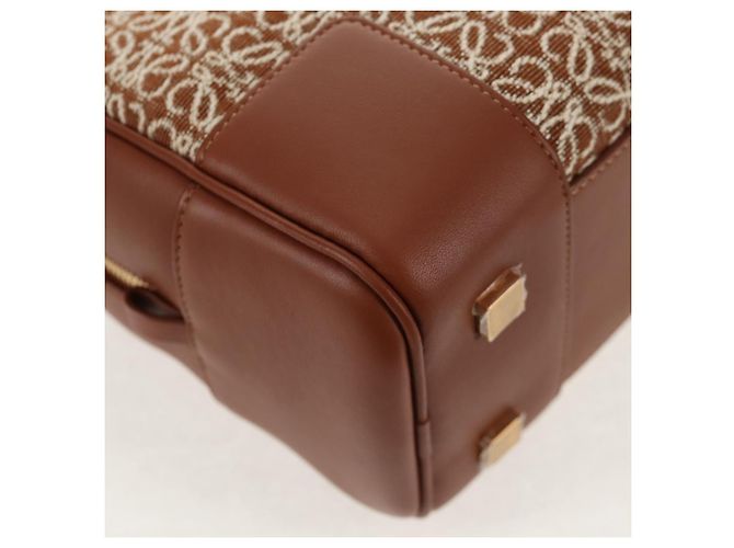 LOEWE Amazona 28 Borsa Anagramma Ripetuto Tela Pelle 2in1 Oro Marrone Auth 145249SAM D'oro - vista 18