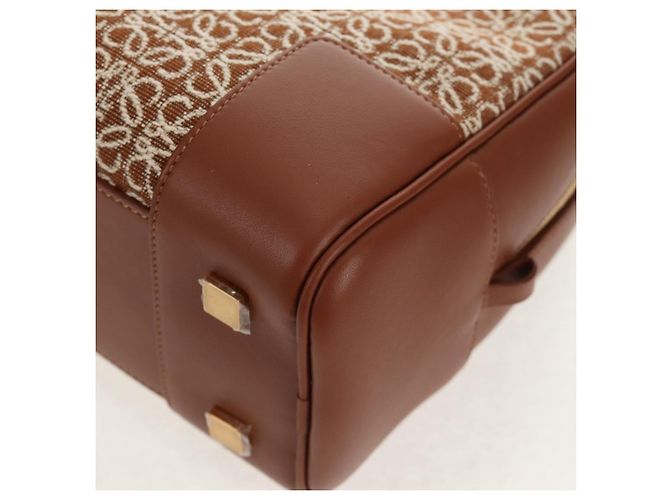 LOEWE Amazona 28 Borsa Anagramma Ripetuto Tela Pelle 2in1 Oro Marrone Auth 145249SAM D'oro - vista 19